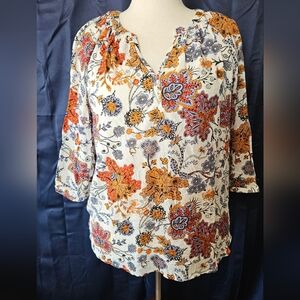 NWT Christian Siriano Floral Peasant Top Plus Size 1X